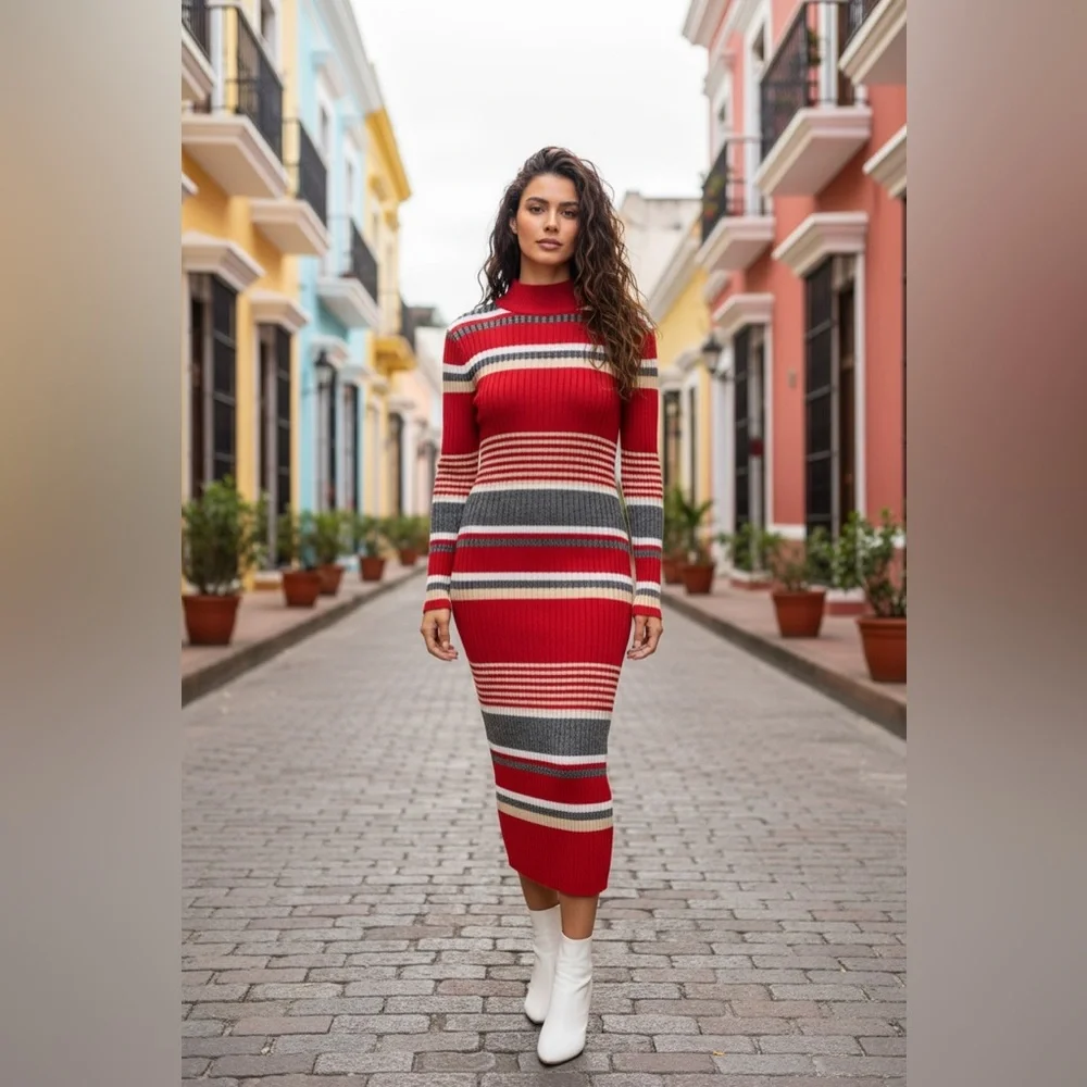 Long Sleeve winter  Dress. New no tags.Length 108cm houlder18 cmSizeM - Picture 2 of 10